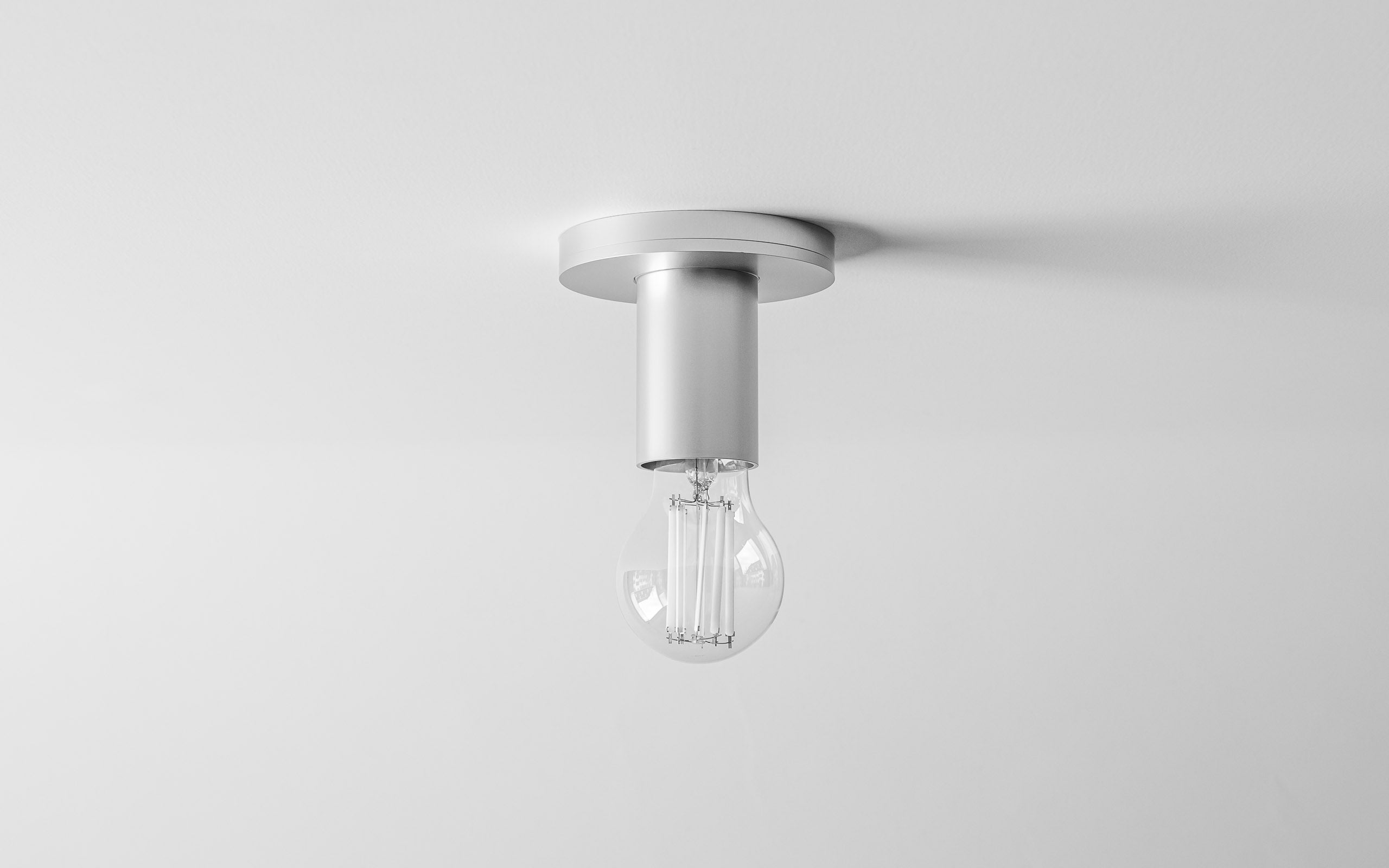 Eloxierte Aluminium Deckenleuchte mit E27 Leuchtmittel 