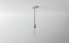 L4/Alu-1 Hängeleuchte für E27 LED Leuchtmittel, Aluminium eloxiert mit weisser Keramikfassung.