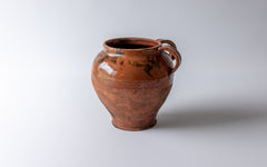 Bohnenschmortopf mit parzieller Glasur, Süditalienische Keramik