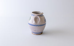 Keramikgefäss mit anliegenden Henkeln und blauer Bemalung