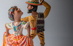 Traditionelle Tänzer: Detailaufnahmen des Paares, Traditional Oaxacan Dancers